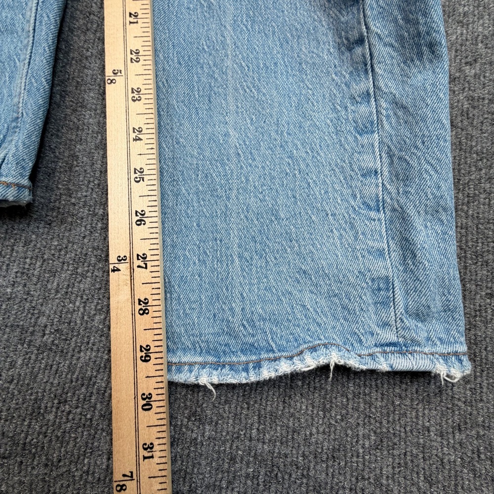 Abercrombie & Fitch‎ The 90s Straight Jeans Sz 29 Light Wash Mid Rise Distressed - Picture 9 of 11